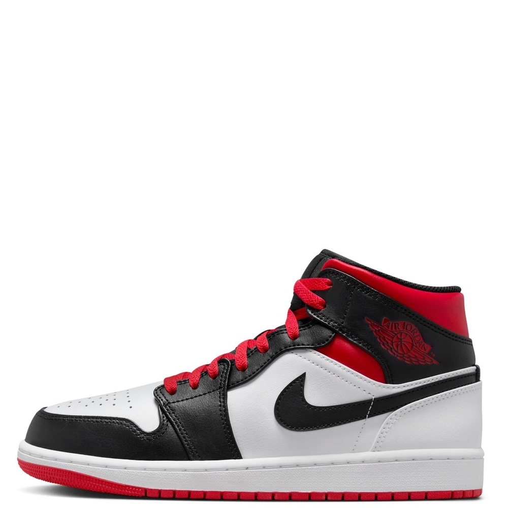 MEN Jordan 1 Mid Gym Red Black Toe